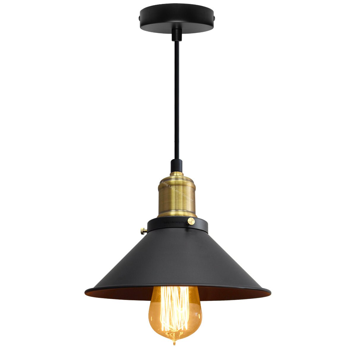 Vintage Black Antique Brass Hanging Ceiling Pendant Shade Light Fitting - Energy Light Bulbs - Free delivery on all orders