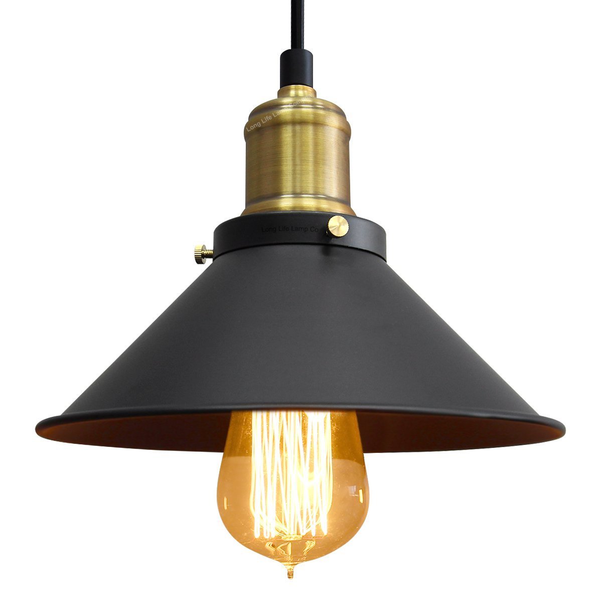 Vintage Black Antique Brass Hanging Ceiling Pendant Shade Light Fitting - Energy Light Bulbs - Free delivery on all orders