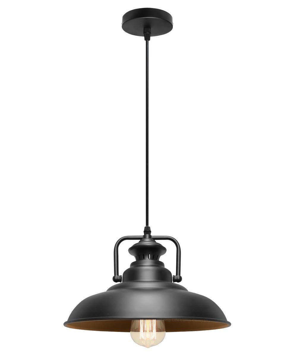 Vintage Black Metal Ceiling Lamp Shade - Energy Light Bulbs - Free delivery on all orders
