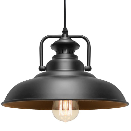 Vintage Black Metal Ceiling Lamp Shade - Energy Light Bulbs - Free delivery on all orders