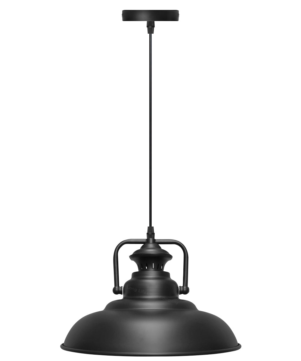 Vintage Black Metal Ceiling Lamp Shade - Energy Light Bulbs - Free delivery on all orders
