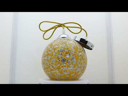 Vintage Ceiling Crackle Yellow Mosaic Globe Glass Pendant Light - Energy Light Bulbs - Free delivery on all orders