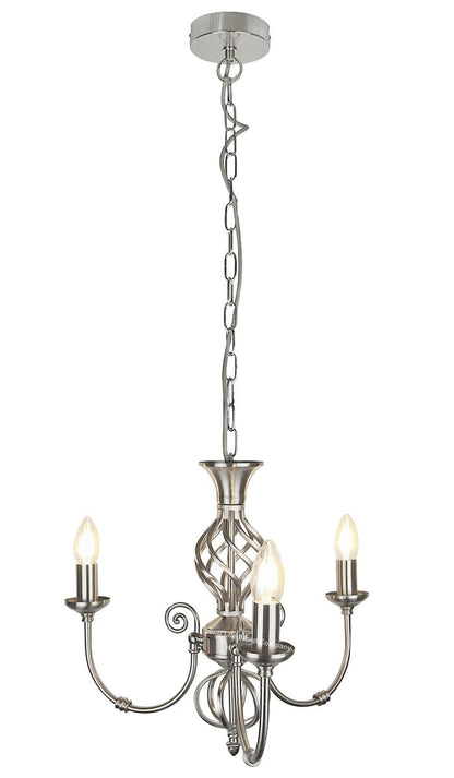 Vintage Ceiling Pendant Light Brushed Chrome Antique Hanging Chandelier Candle Lantern - Energy Light Bulbs - Free delivery on all orders
