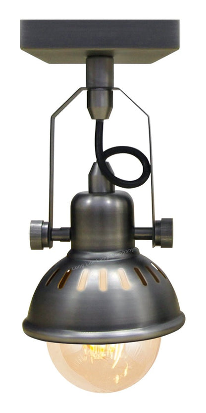 Vintage Ceiling Stainless Steel Pewter Finish Adjustable Swivel Spot Light - Energy Light Bulbs - Free delivery on all orders