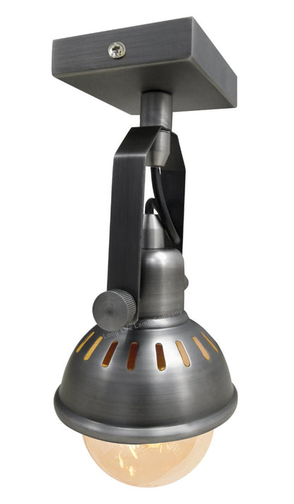 Vintage Ceiling Stainless Steel Pewter Finish Adjustable Swivel Spot Light - Energy Light Bulbs - Free delivery on all orders