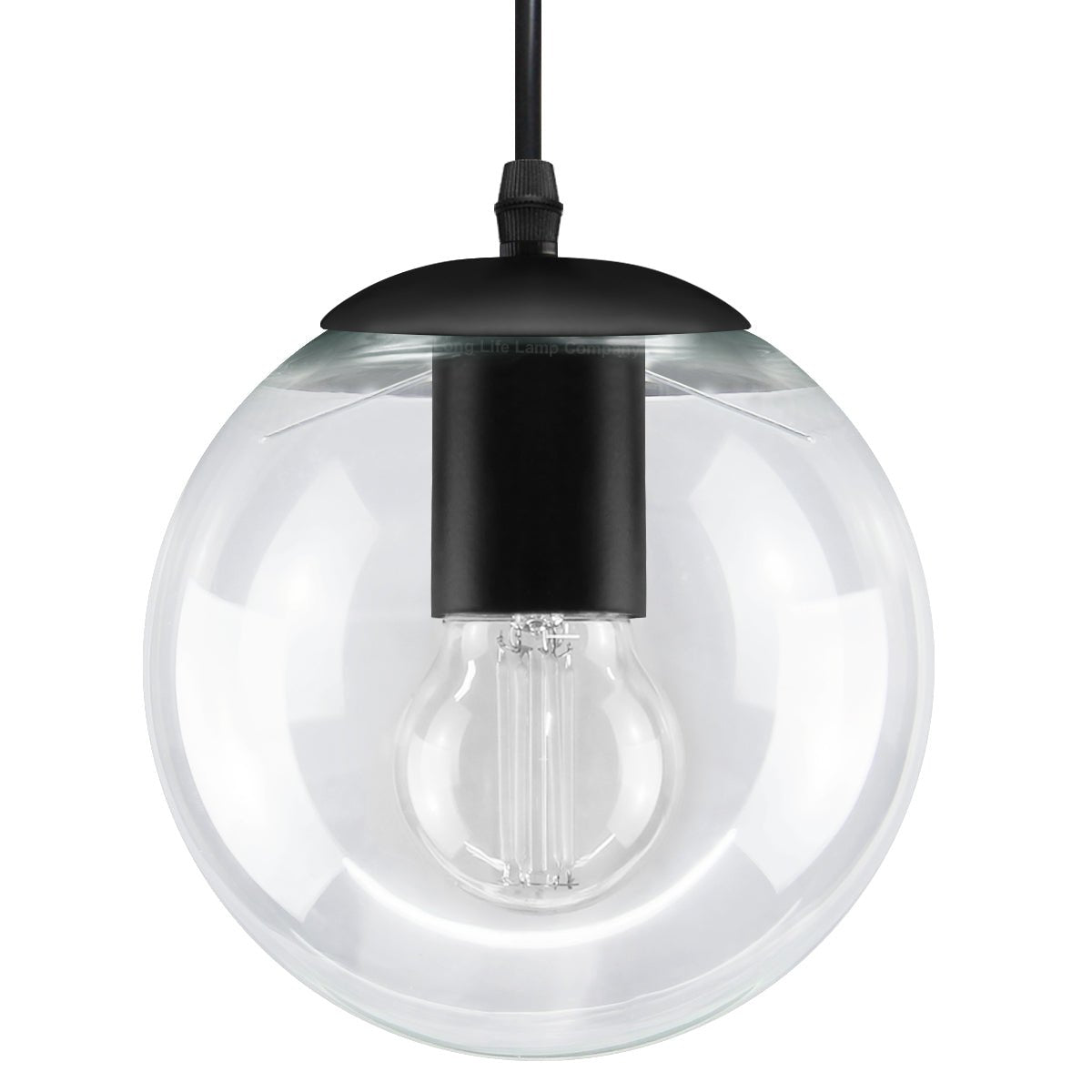 Vintage Clear Glass Globe Pendant Light Shade - Energy Light Bulbs - Free delivery on all orders