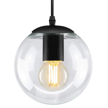Vintage Clear Glass Globe Pendant Light Shade - Energy Light Bulbs - Free delivery on all orders