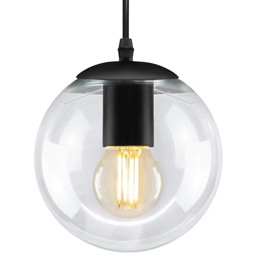 Vintage Clear Glass Globe Pendant Light Shade - Energy Light Bulbs - Free delivery on all orders
