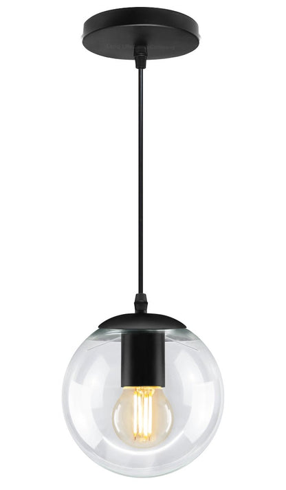 Vintage Clear Glass Globe Pendant Light Shade - Energy Light Bulbs - Free delivery on all orders