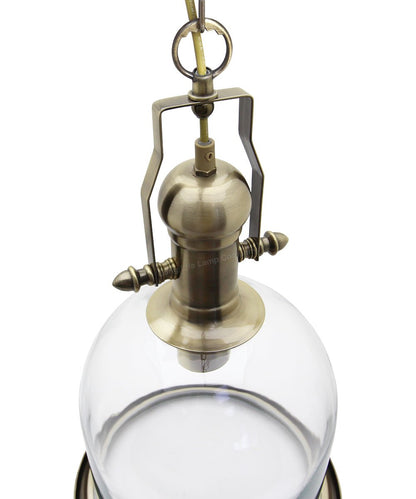 Vintage Clear Glass Pendant Light Antique Brass Bell Ceiling Lampshade Retro Industrial - Energy Light Bulbs - Free delivery on all orders