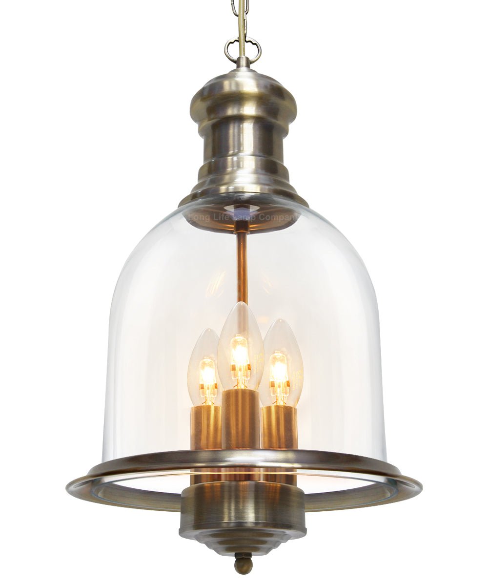 Vintage Glass Pendant Light Brass Hanging Antique Ceiling Chandelier Candle Lantern - Energy Light Bulbs - Free delivery on all orders