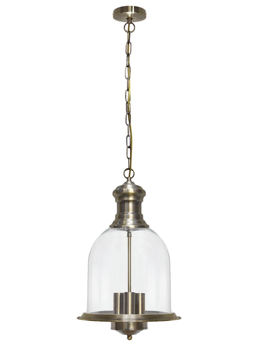 Vintage Glass Pendant Light Brass Hanging Antique Ceiling Chandelier Candle Lantern - Energy Light Bulbs - Free delivery on all orders