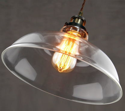 Vintage Glass Shade Pendant Antique Brass Hanging Ceiling Light - Energy Light Bulbs - Free delivery on all orders