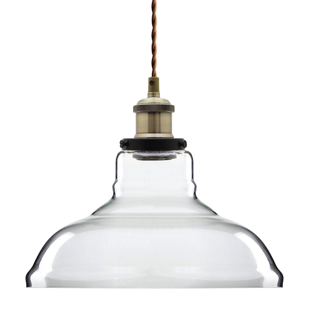 Vintage Glass Shade Pendant Antique Brass Hanging Ceiling Light - Energy Light Bulbs - Free delivery on all orders