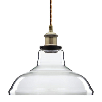 Vintage Glass Shade Pendant Antique Brass Hanging Ceiling Light - Energy Light Bulbs - Free delivery on all orders