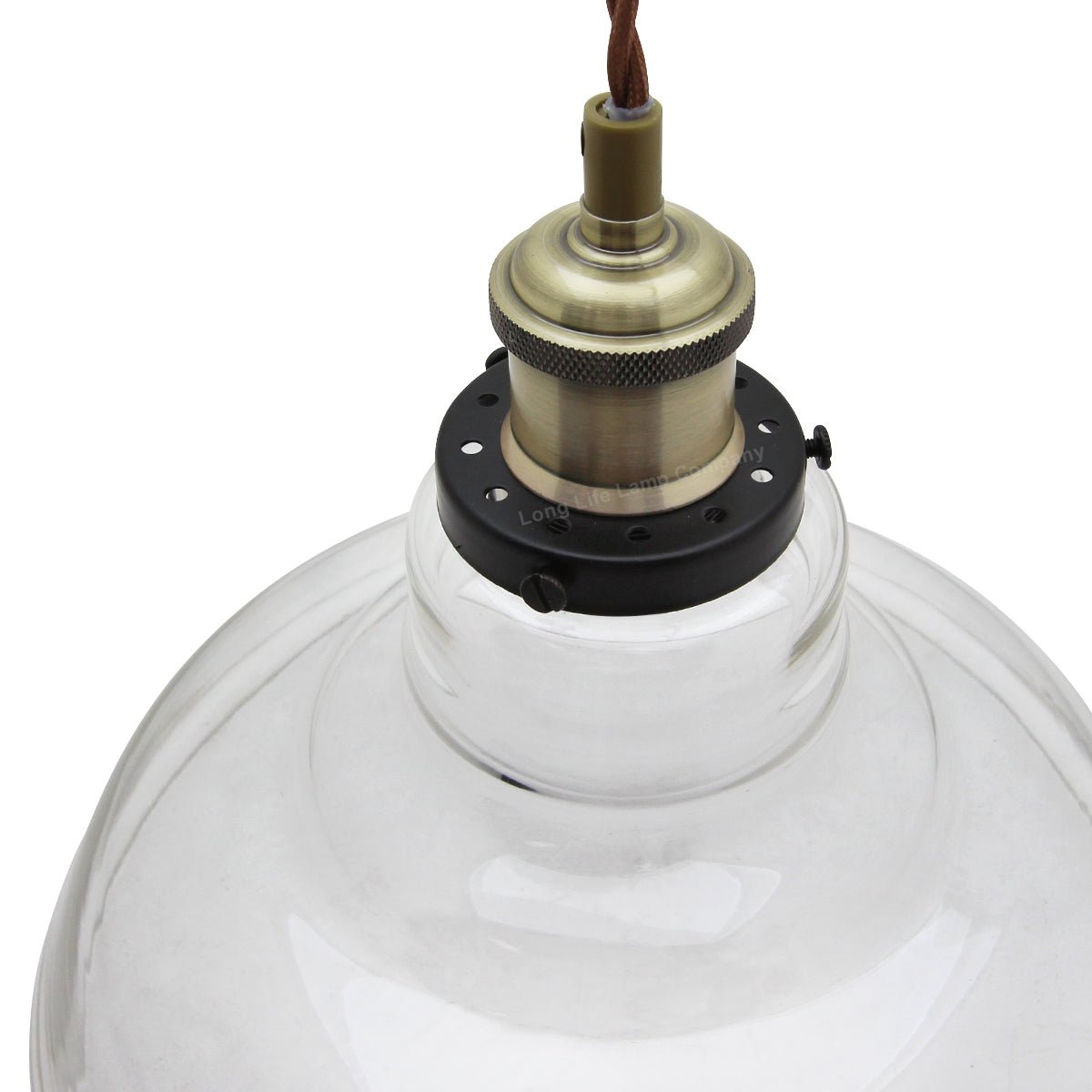 Vintage Glass Shade Pendant Antique Brass Hanging Ceiling Light - Energy Light Bulbs - Free delivery on all orders