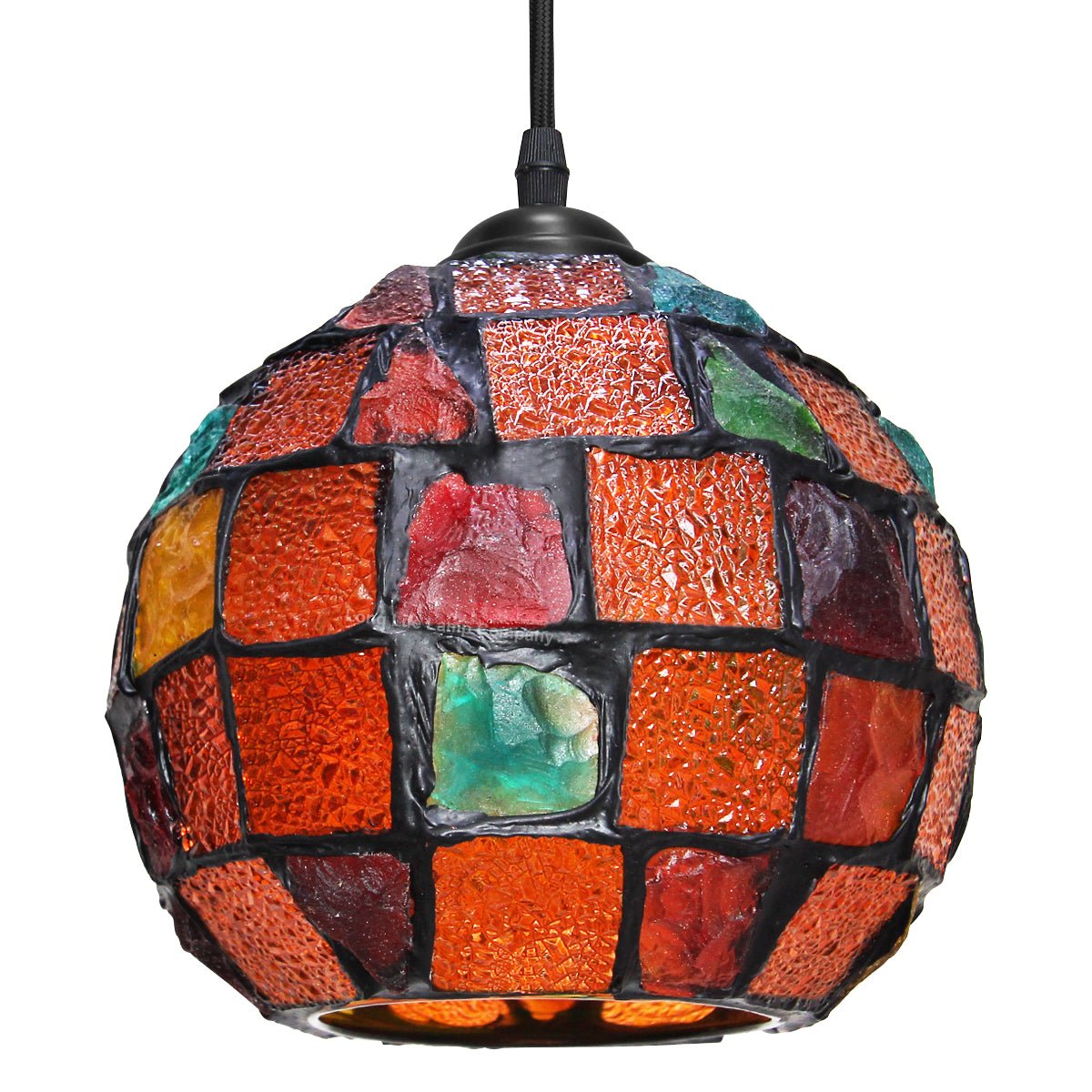 Vintage Hanging Stained Glass Ceiling Light Shade Pendant Mosaic Style Multi Colour - Energy Light Bulbs - Free delivery on all orders