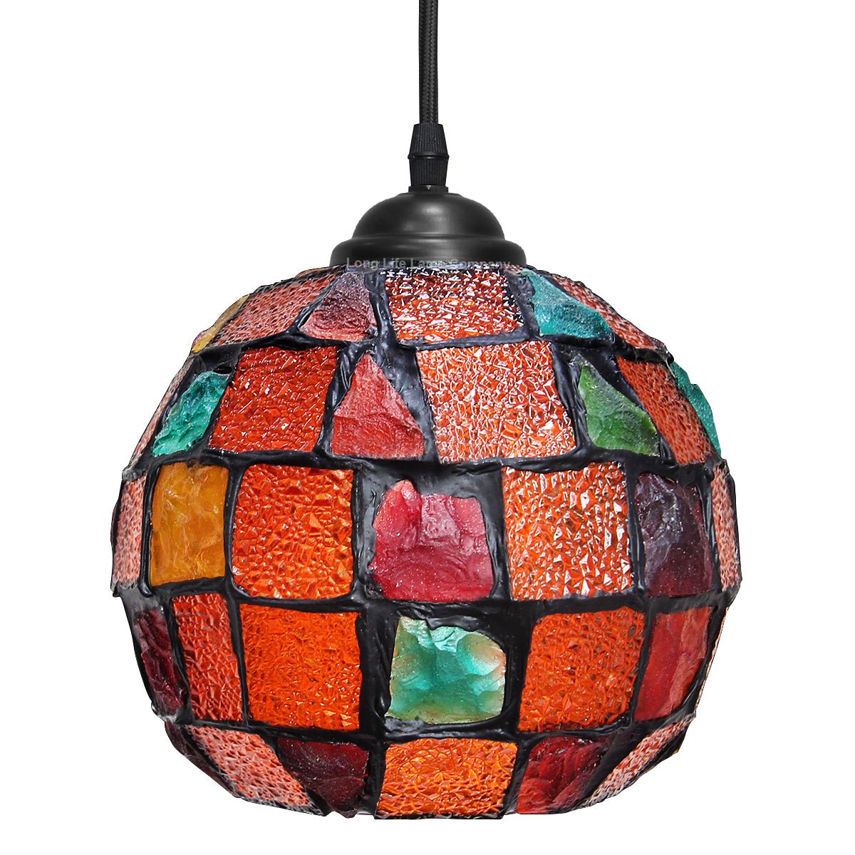 Vintage Hanging Stained Glass Ceiling Light Shade Pendant Mosaic Style Multi Colour - Energy Light Bulbs - Free delivery on all orders