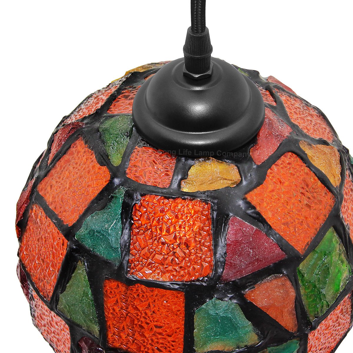 Vintage Hanging Stained Glass Ceiling Light Shade Pendant Mosaic Style Multi Colour - Energy Light Bulbs - Free delivery on all orders