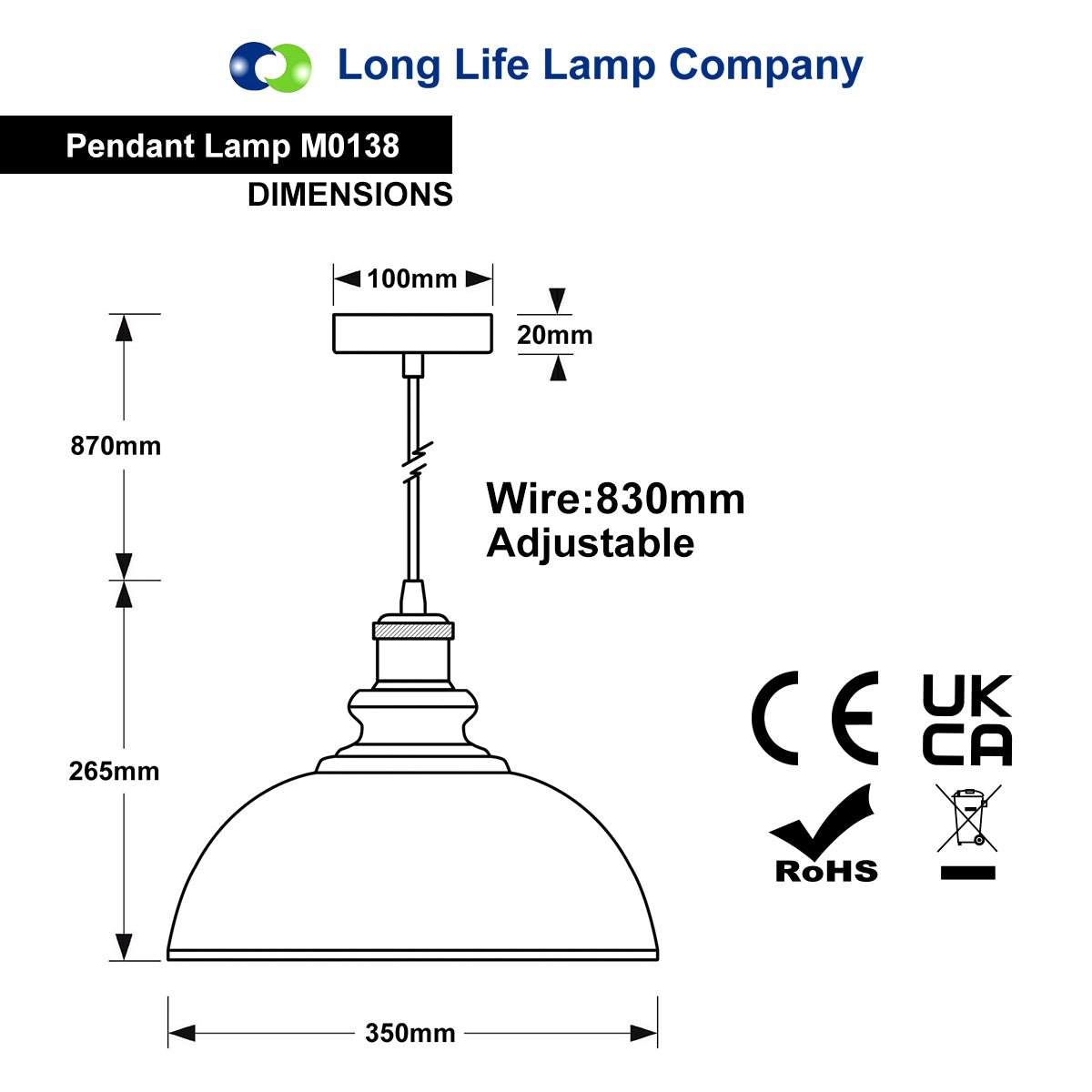 Vintage Industrial Black Metal Ceiling Pendant Light M0138 - Free delivery on all orders