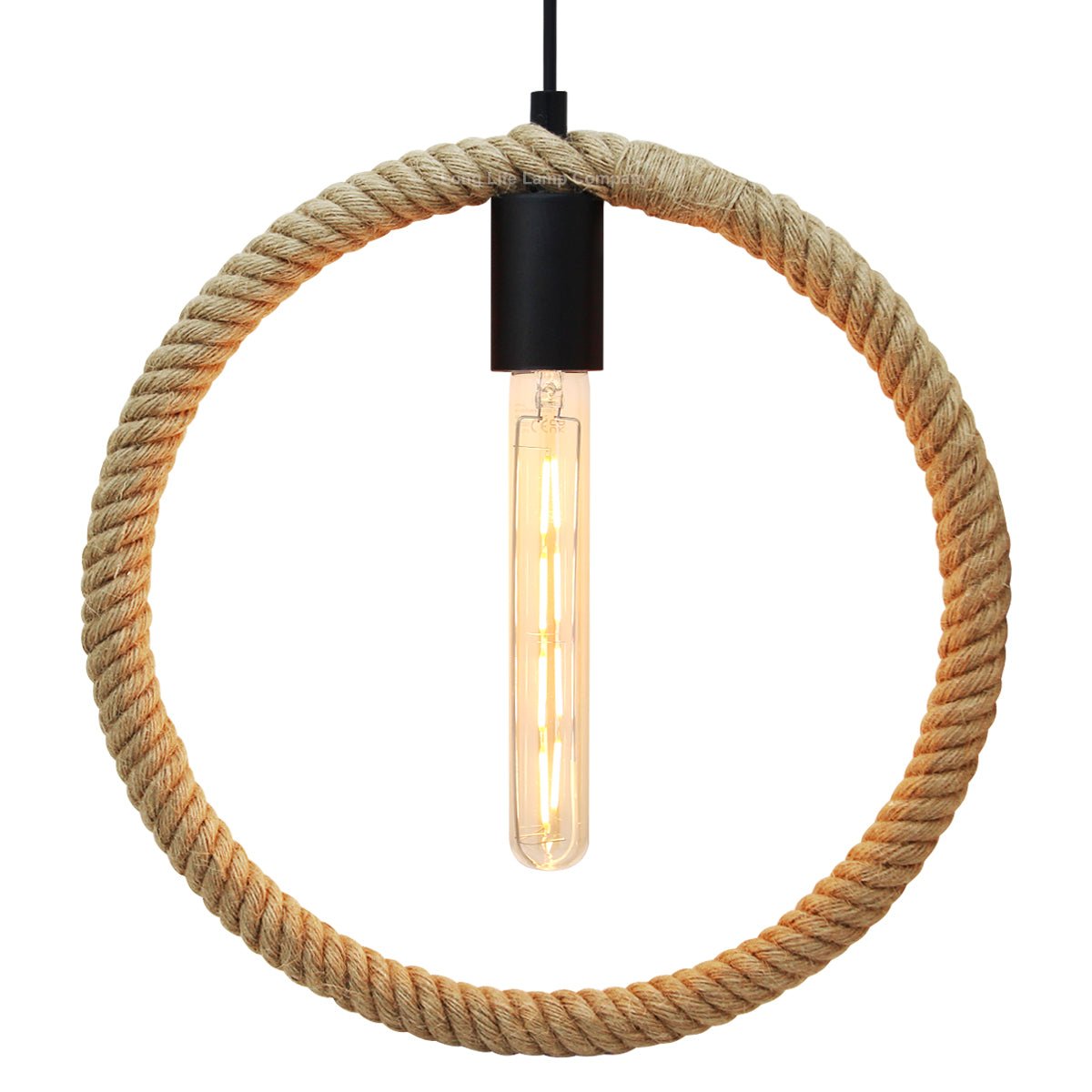 Vintage Industrial Ceiling Hemp Rope Round Pendant Light - Energy Light Bulbs - Free delivery on all orders