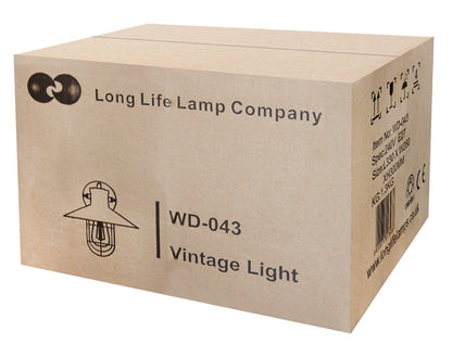 Vintage Industrial Nautical Fisherman's Black Cage Wall Light Lampshade - Energy Light Bulbs - Free delivery on all orders