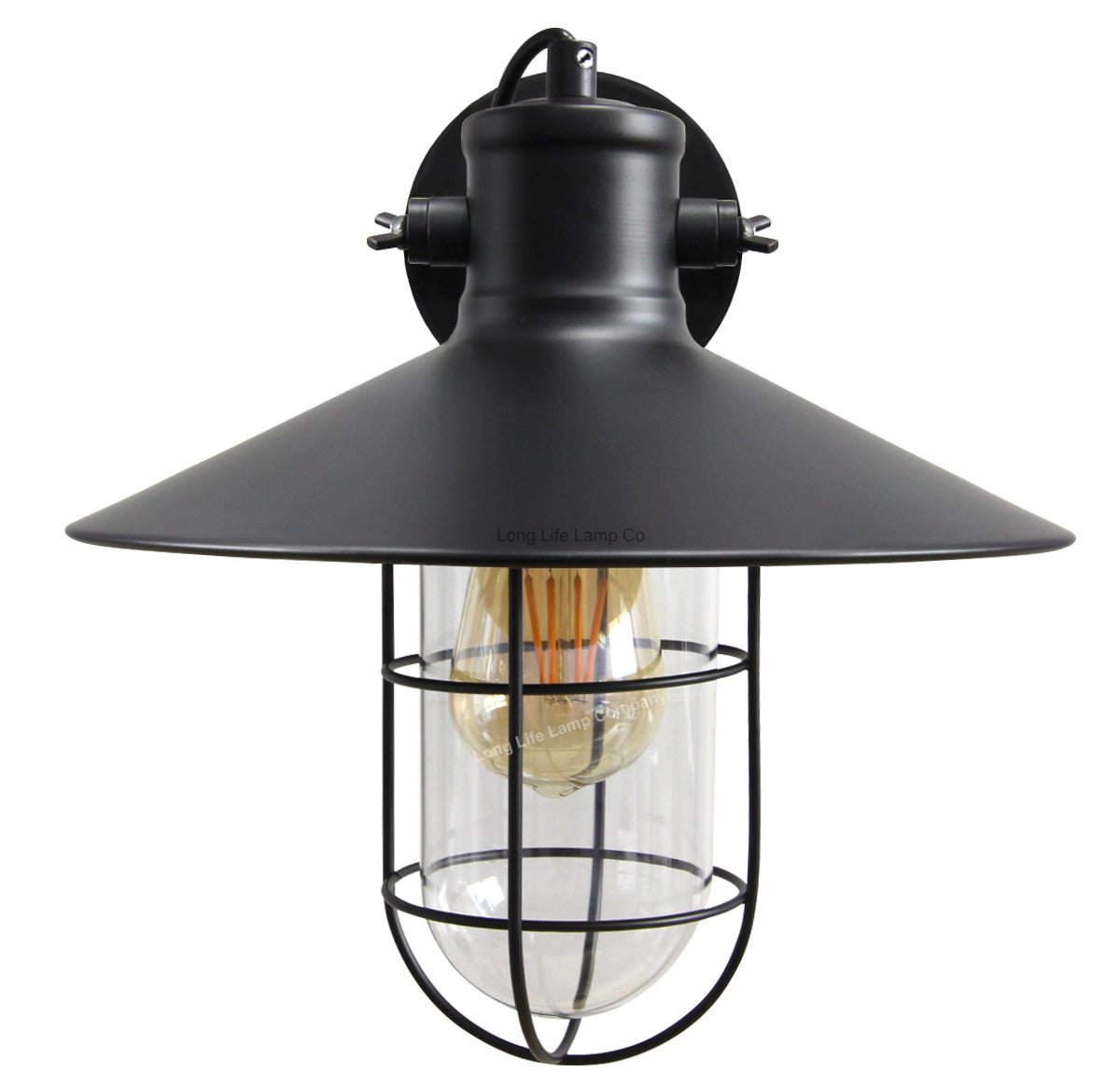 Vintage Industrial Nautical Fisherman's Black Cage Wall Light Lampshade - Energy Light Bulbs - Free delivery on all orders