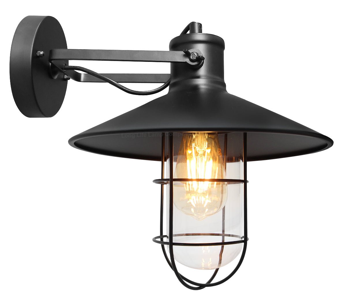 Vintage Industrial Nautical Fisherman's Black Cage Wall Light Lampshade - Energy Light Bulbs - Free delivery on all orders