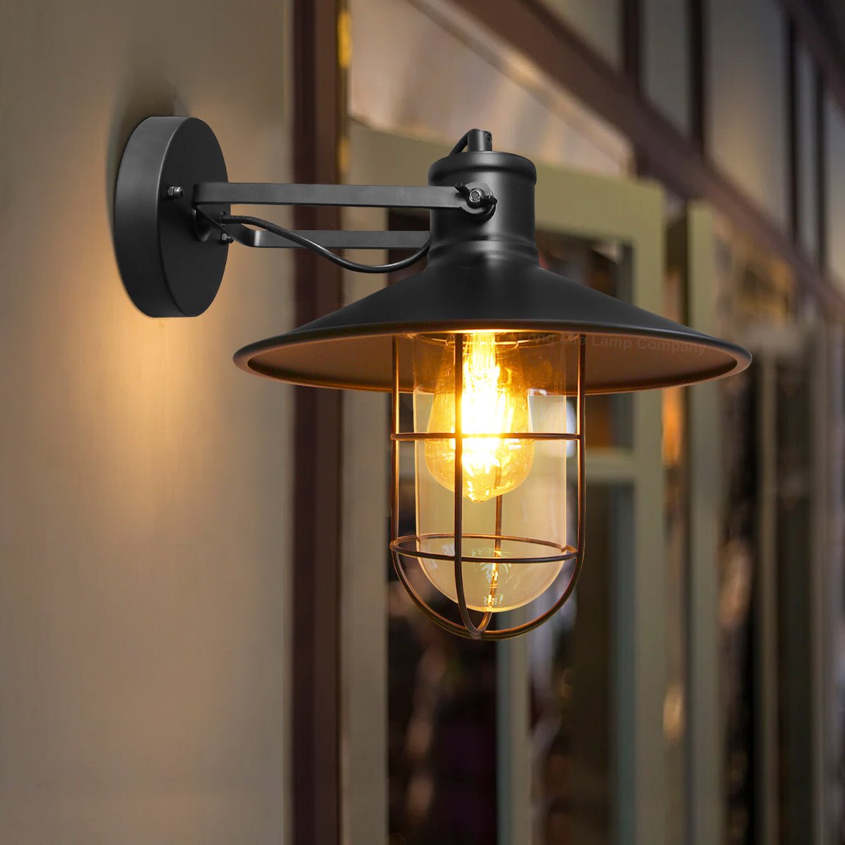 Vintage Industrial Nautical Fisherman's Black Cage Wall Light Lampshade - Energy Light Bulbs - Free delivery on all orders