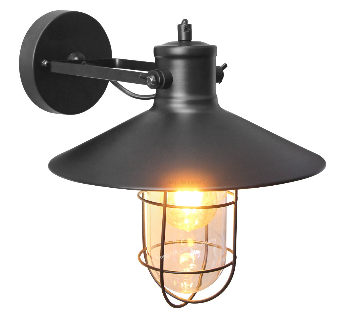 Vintage Industrial Nautical Fisherman's Black Cage Wall Light Lampshade - Energy Light Bulbs - Free delivery on all orders