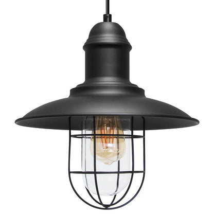 Vintage Industrial Nautical Fishermans Hanging Ceiling Pendant Lamp Shade - Energy Light Bulbs - Free delivery on all orders