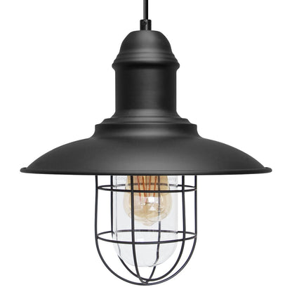 Vintage Industrial Nautical Fishermans Hanging Ceiling Pendant Lamp Shade - Energy Light Bulbs - Free delivery on all orders