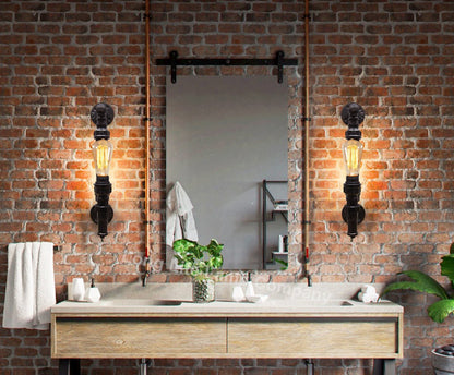Vintage Industrial Rustic Copper Steampunk Wall Light - Energy Light Bulbs - Free delivery on all orders