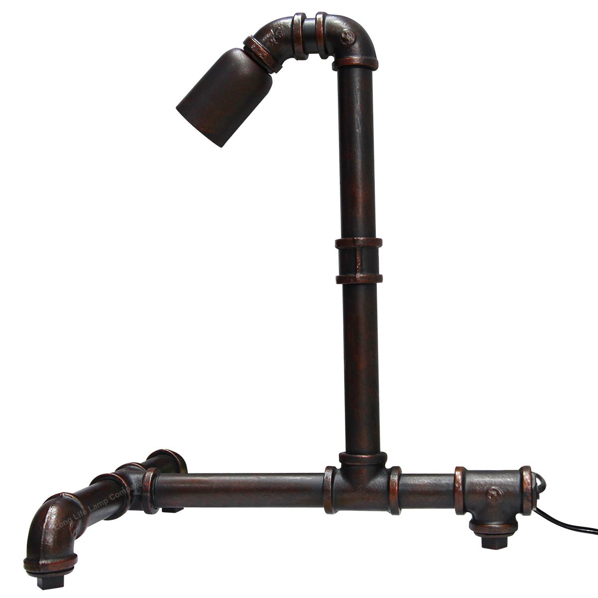 Vintage Industrial Rustic Copper Water Pipe Style Bedside Table Desk Lamp - Energy Light Bulbs - Free delivery on all orders