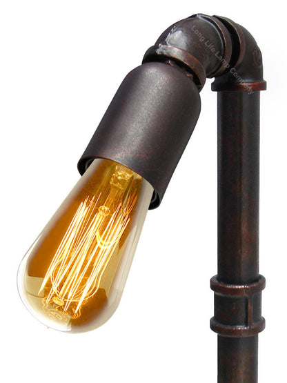 Vintage Industrial Rustic Copper Water Pipe Style Bedside Table Desk Lamp - Energy Light Bulbs - Free delivery on all orders
