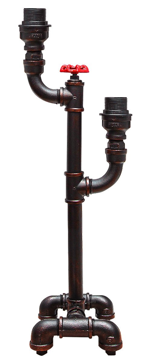 Vintage Industrial Rustic Copper Water Pipe Tap Style Bedside Table Lamp - Energy Light Bulbs - Free delivery on all orders
