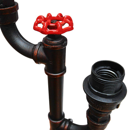 Vintage Industrial Rustic Copper Water Pipe Tap Style Bedside Table Lamp - Energy Light Bulbs - Free delivery on all orders