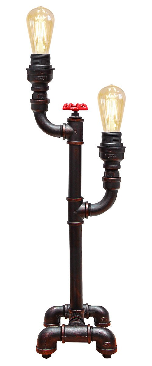 Vintage Industrial Rustic Copper Water Pipe Tap Style Bedside Table Lamp - Energy Light Bulbs - Free delivery on all orders