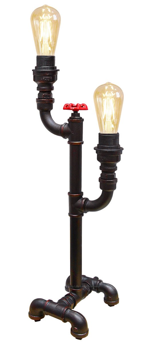 Vintage Industrial Rustic Copper Water Pipe Tap Style Bedside Table Lamp - Energy Light Bulbs - Free delivery on all orders