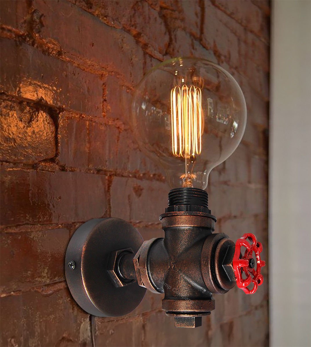 Vintage Industrial Rustic Tap Style Wall Light Waterpipe Lamp - Energy Light Bulbs - Free delivery on all orders