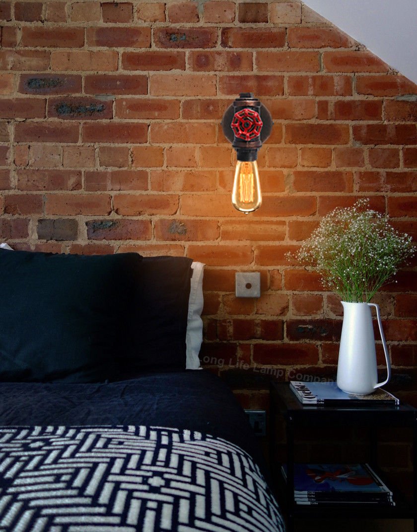 Vintage Industrial Rustic Tap Style Wall Light Waterpipe Lamp - Energy Light Bulbs - Free delivery on all orders