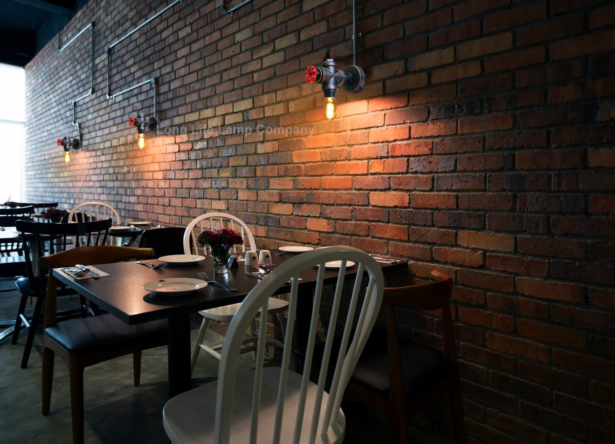 Vintage Industrial Rustic Tap Style Wall Light Waterpipe Lamp - Energy Light Bulbs - Free delivery on all orders