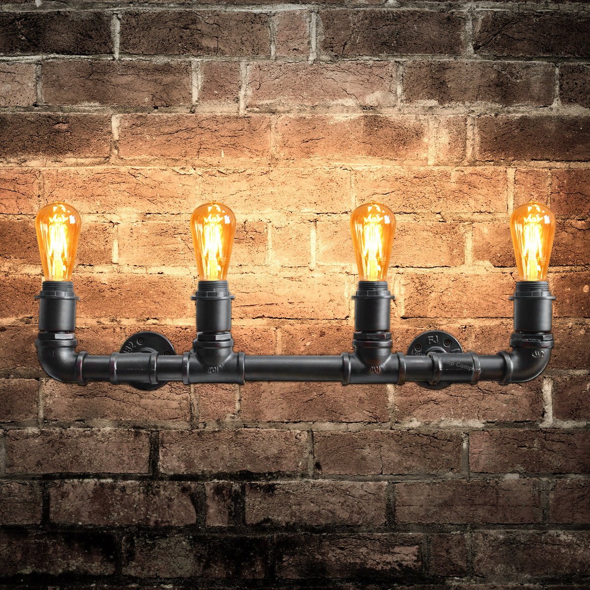 Vintage Industrial Steampunk Rustic Waterpipe Wall Light - Energy Light Bulbs - Free delivery on all orders