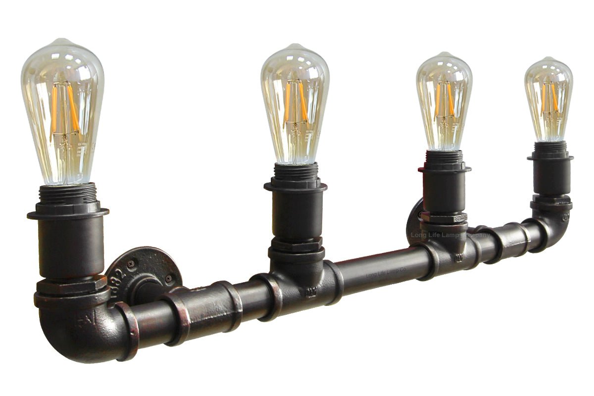 Vintage Industrial Steampunk Rustic Waterpipe Wall Light - Energy Light Bulbs - Free delivery on all orders