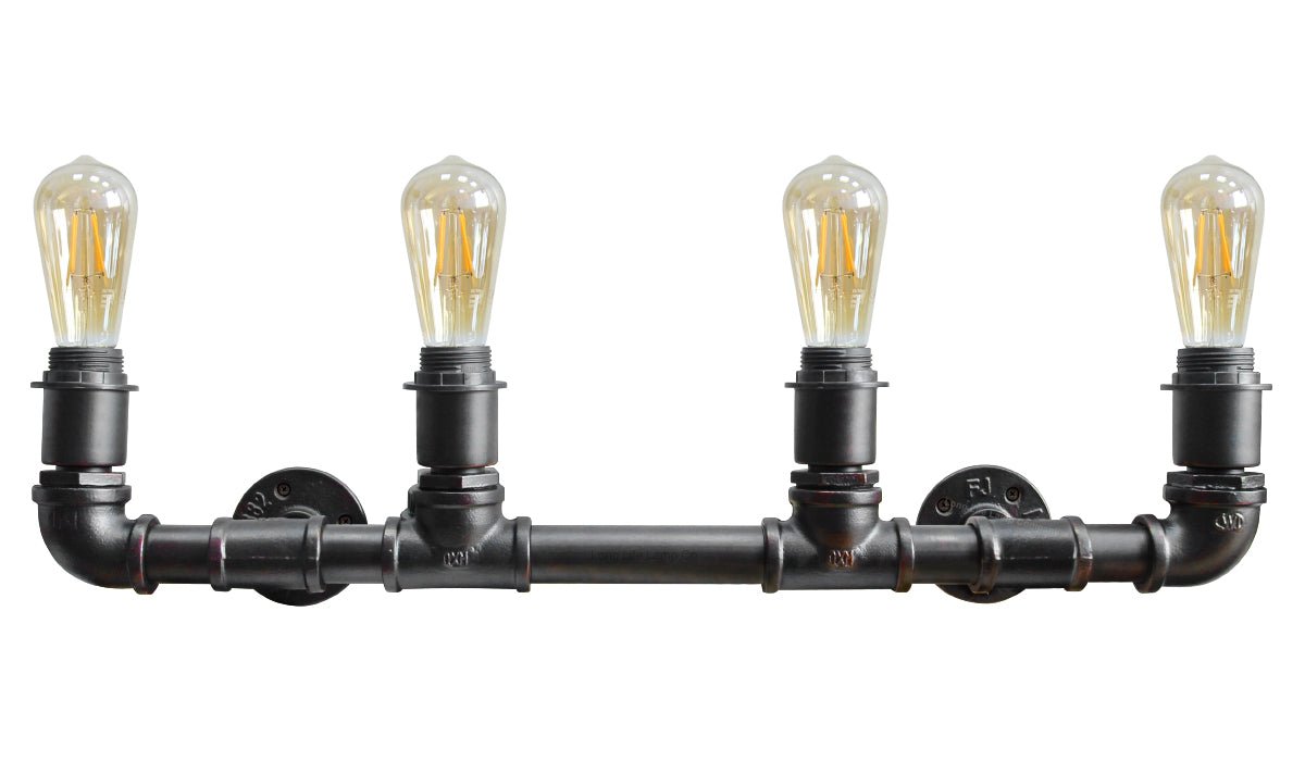 Vintage Industrial Steampunk Rustic Waterpipe Wall Light - Energy Light Bulbs - Free delivery on all orders
