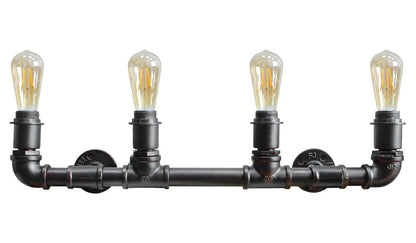 Vintage Industrial Steampunk Rustic Waterpipe Wall Light - Energy Light Bulbs - Free delivery on all orders