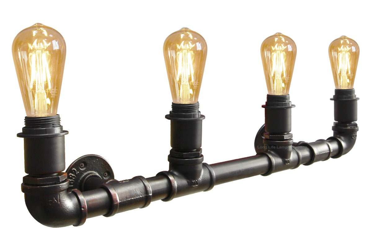 Vintage Industrial Steampunk Rustic Waterpipe Wall Light - Energy Light Bulbs - Free delivery on all orders