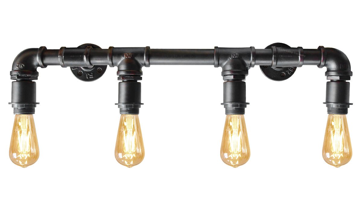 Vintage Industrial Steampunk Rustic Waterpipe Wall Light - Energy Light Bulbs - Free delivery on all orders