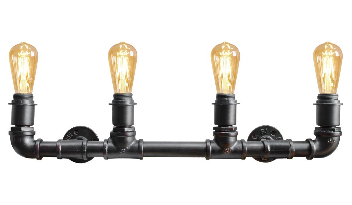 Vintage Industrial Steampunk Rustic Waterpipe Wall Light - Energy Light Bulbs - Free delivery on all orders