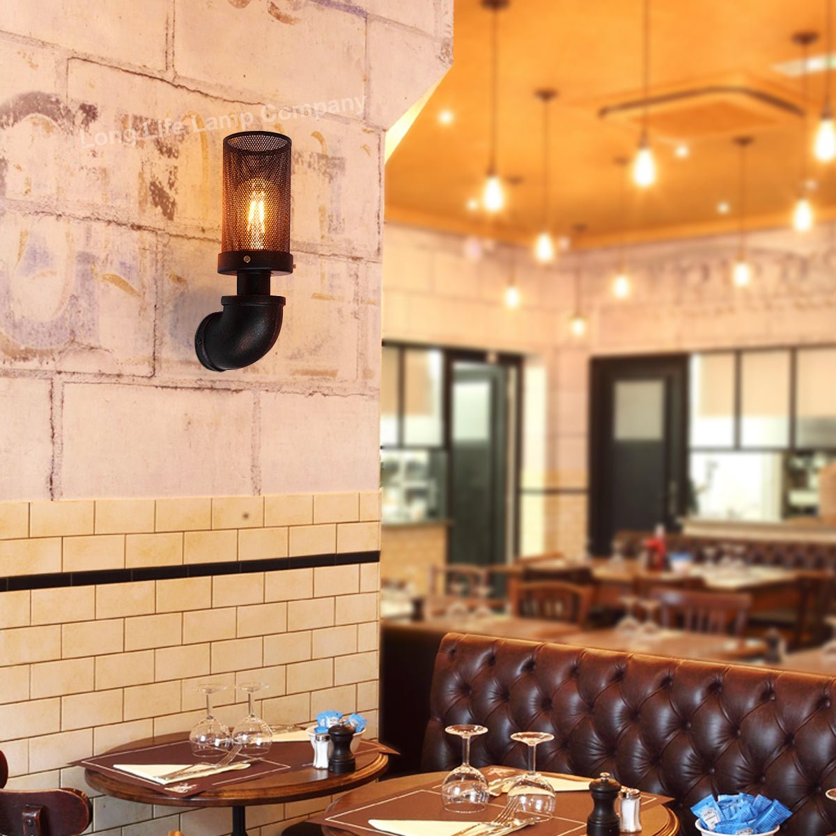 Vintage Industrial Water Pipe Wall Light - Energy Light Bulbs - Free delivery on all orders